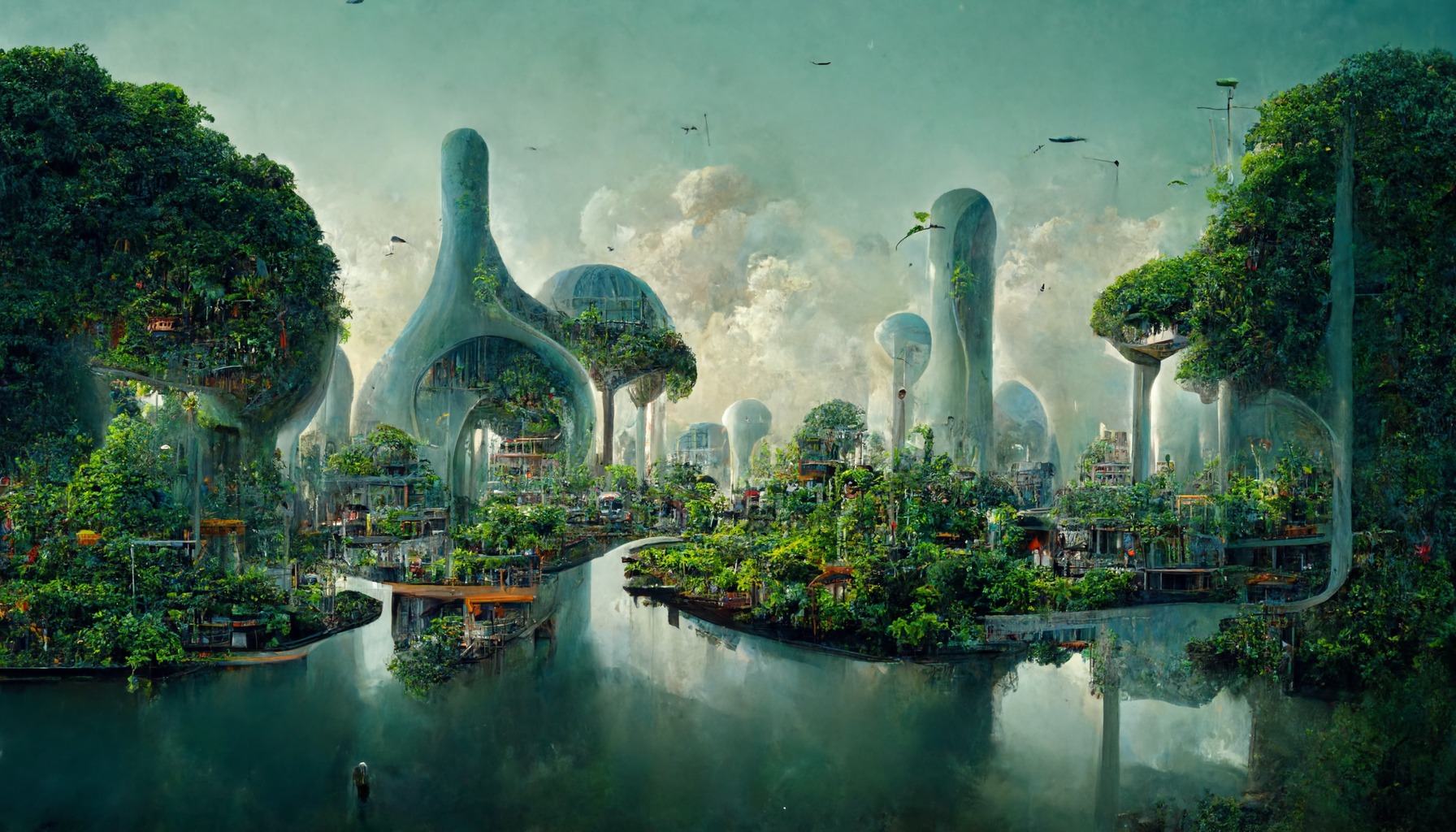The meme is an image of a futuristic city with towering, curved buildings and lush greenery, with the text "The future of cities is not just about buildings, it's about life" written on a sign in the city's central square. The city is surrounded by a large, circular lake and is filled with towering, curved buildings that seem to be made of a combination of plants and technology. The city is filled with lush greenery and is surrounded by a large, circular lake, making it a unique and sustainable place to live.